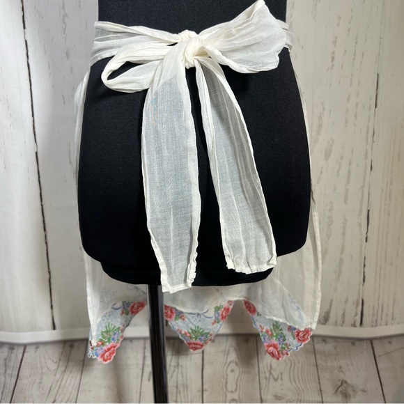 Vintage Handkerchief Floral Hostess Half Apron Handmade Kitchen Cooking Baking - Picture 8 of 16